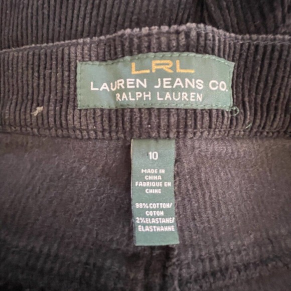 Ralph Lauren Jeans Co Womens Corduroy Pants 10 Black High Waist Boot Cut Classic - Picture 5 of 5